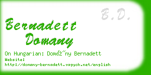 bernadett domany business card